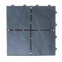 8 Dalles de terrasse en pierre noire 4 carreaux