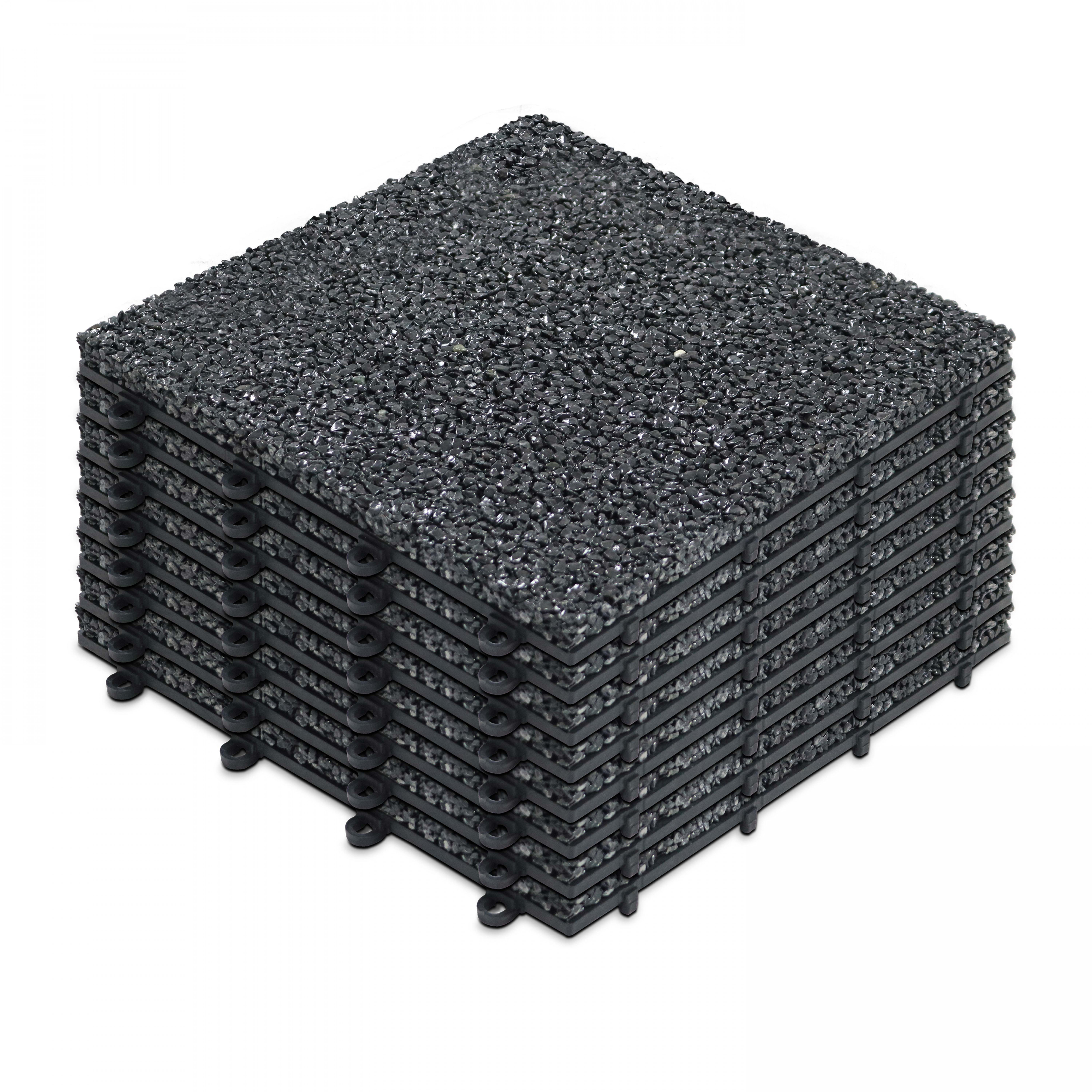 Dalles de terrasse clipsables en gravillon (30x30x2,5 cm) - Vendues par lot - Gravillon