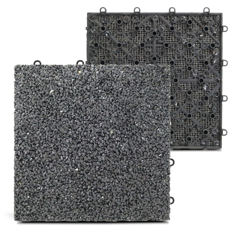 8 Dalles de terrasse gravillon noir (4/5)