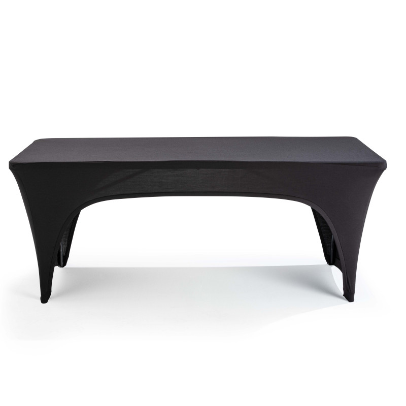 Nappe housse noire pour table pliante 180cm double ouverture 