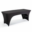 Nappe housse noire pour table pliante 180cm double ouverture