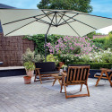 Ensemble parasol déporté inclinable (4 x 3 m) 240g/m² + 4 dalles lestées