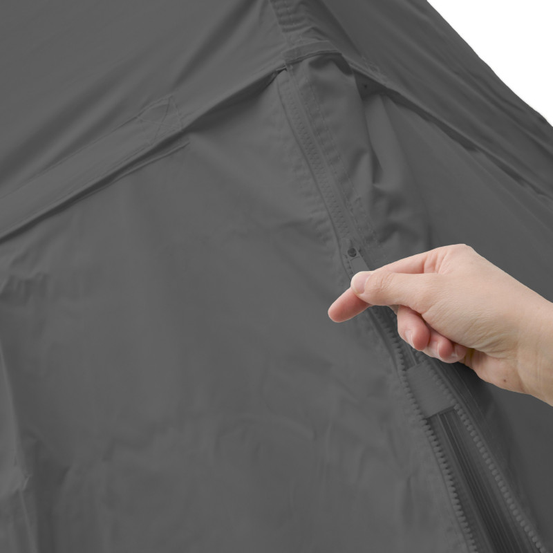 Mur porte zippable gris 4,5m - 300g/m²