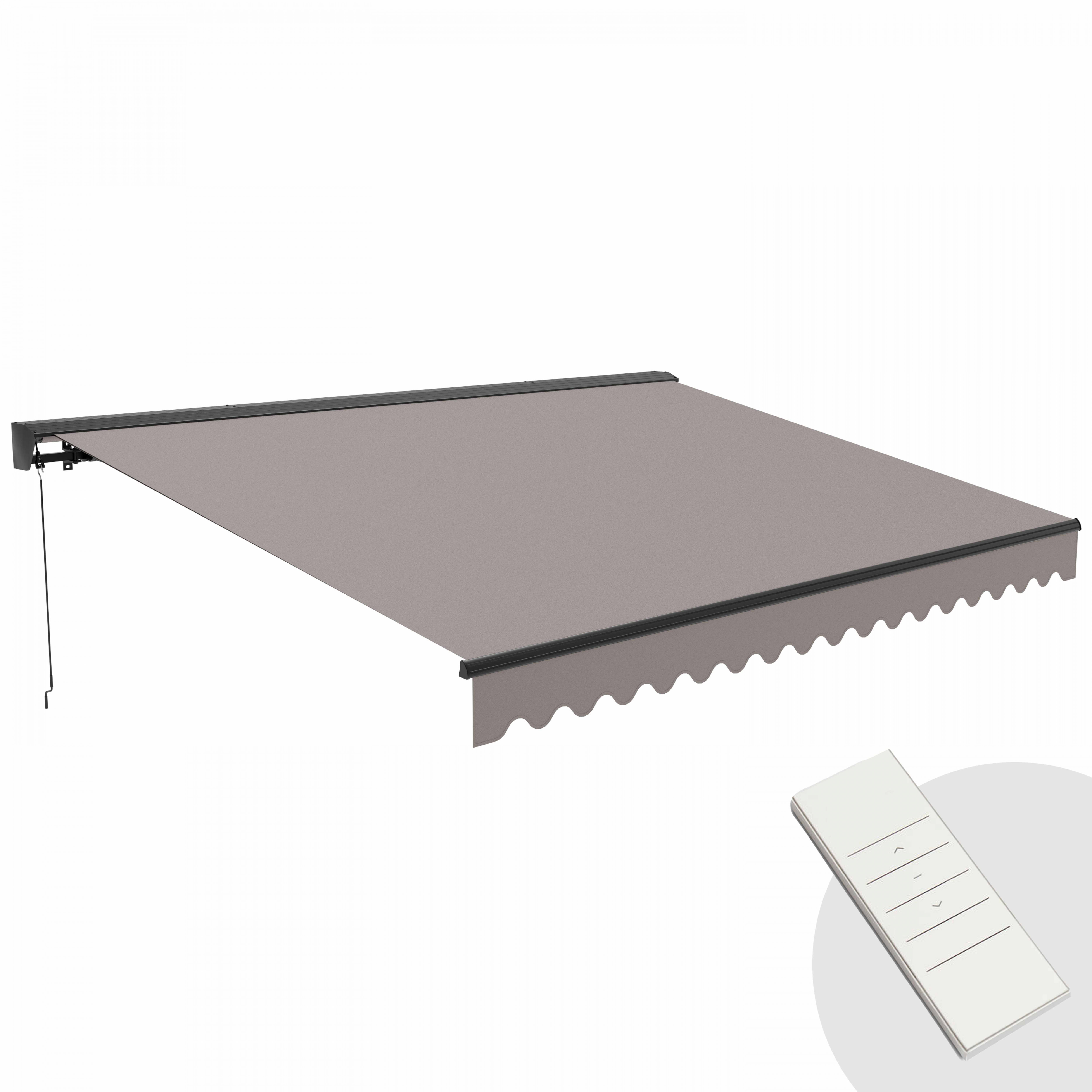 Store banne professionnel motorisé avec coffre semi-intégral 4x3 m - Aluminium