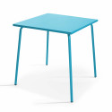 Ensemble table carrée (70x70 cm) et 2 chaises en métal