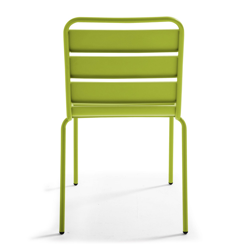 Ensemble table carrée (70x70 cm) et 2 chaises en métal (5/7)