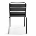 Ensemble table carrée (70x70 cm) et 2 chaises en métal