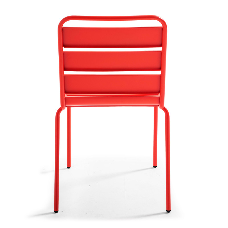 Ensemble table carrée (70x70 cm) et 2 chaises en métal (5/7)