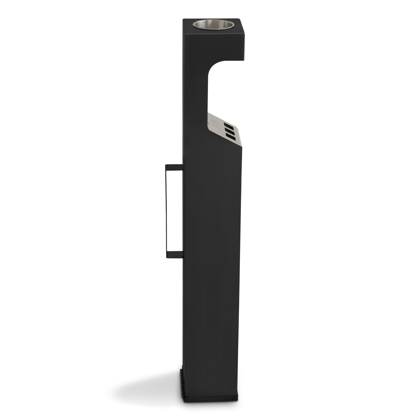 Cendrier extérieur mural en acier noir