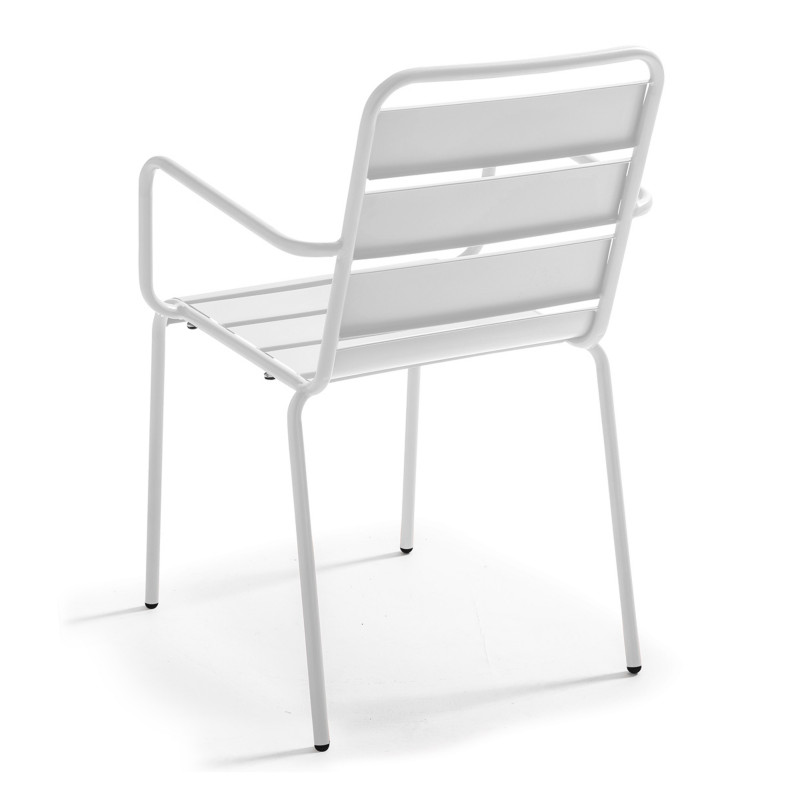Chaise de terrasse avec accoudoirs en métal