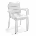 Chaise de terrasse avec accoudoirs en métal
