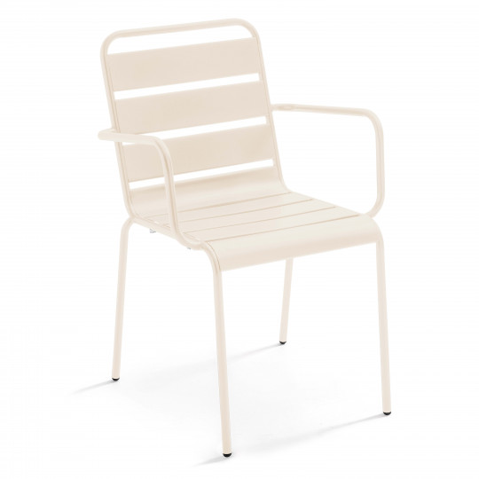 Chaise de terrasse de restaurant en métal avec accoudoirs | Mobeventpro