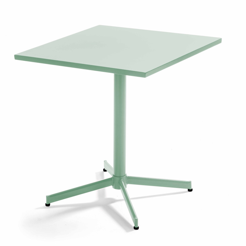 Table carrée en métal (70 cm) avec plateau rabattable - 4 places