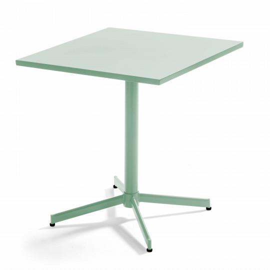 Table carrée en métal (70 cm) avec plateau rabattable - 4 places