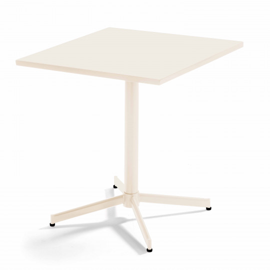 Table carrée en métal (70 cm) avec plateau rabattable - 4 places