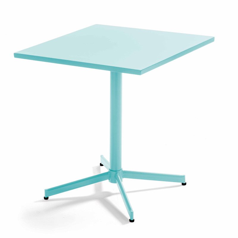 Table carrée en métal (70 cm) avec plateau rabattable - 4 places