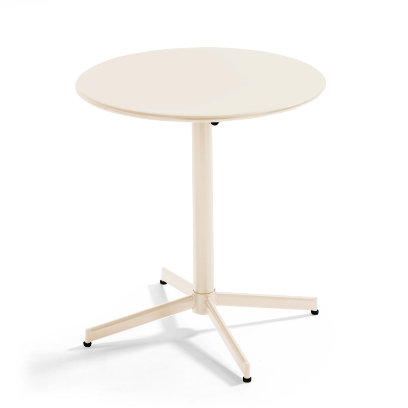 Table ronde en métal (⌀70 cm) avec plateau rabattable - 4 places