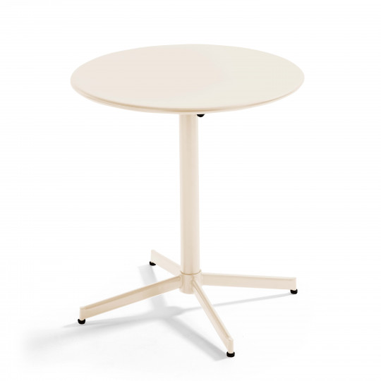 Table ronde en métal (⌀70 cm) avec plateau rabattable - 4 places