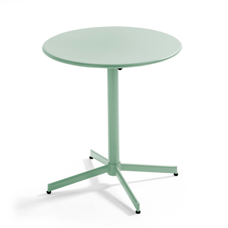 Table ronde en métal (⌀70 cm) avec plateau rabattable - 4 places