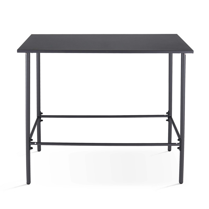Table haute rectangulaire en métal 120 cm - 6 places