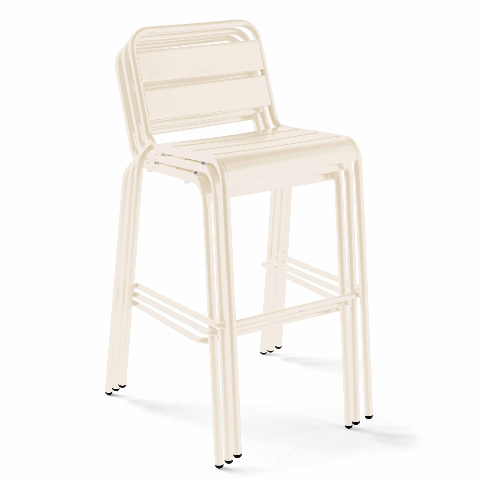 Ensemble table haute (70 cm) + 2 chaises en métal