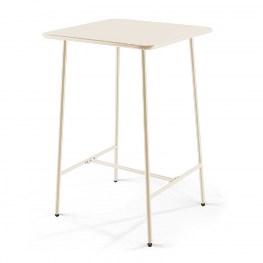 Table haute de terrasse de restaurant  70x70x105 cm en métal | Mobeventpro