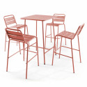 Table de bar carrée en métal (70 cm) - 4 places