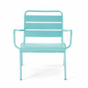 Fauteuil de terrasse bas en métal