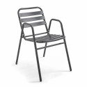 Lot de 4 chaises en aluminium avec accoudoirs