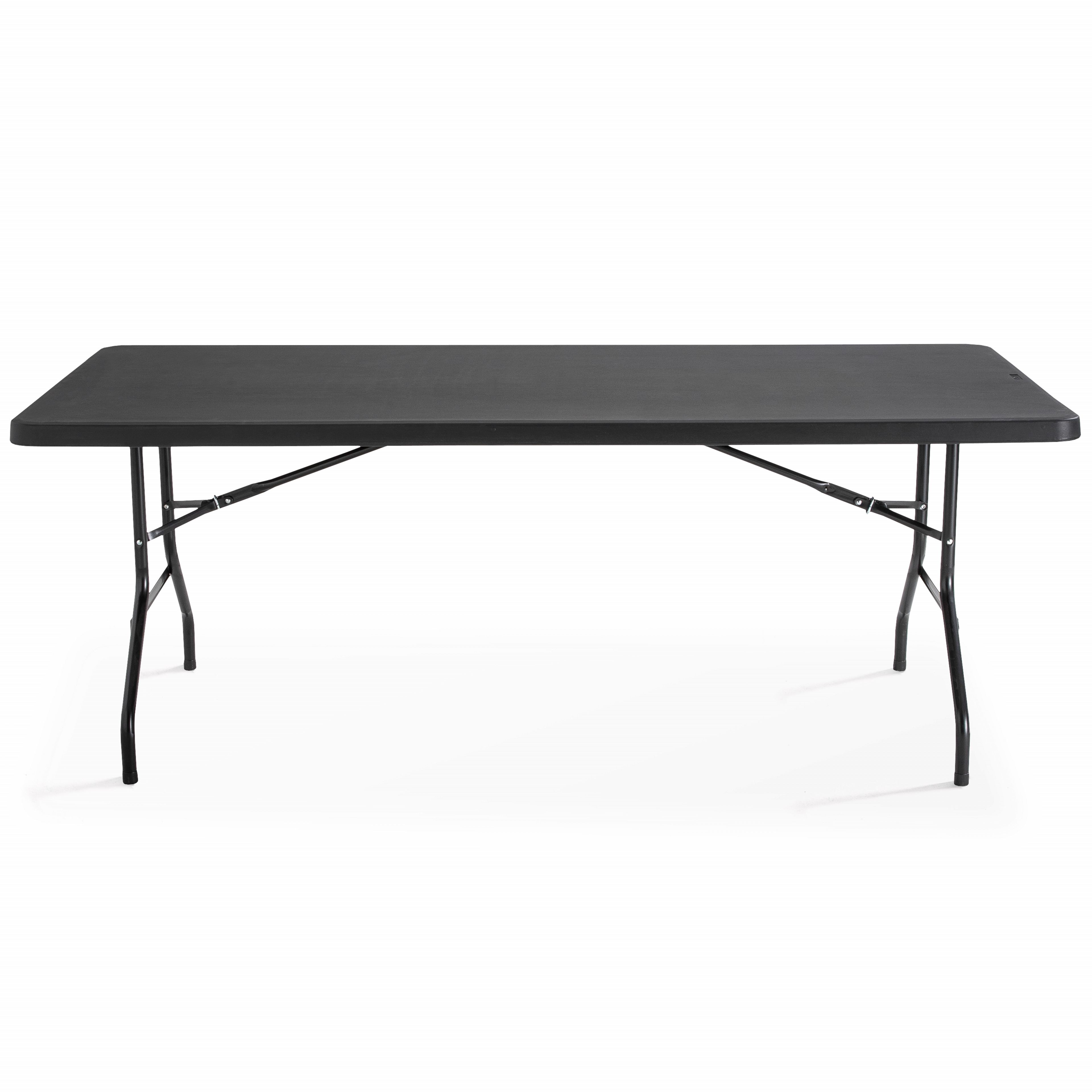 Table monobloc noire 10 places en PEHD et pieds pliants