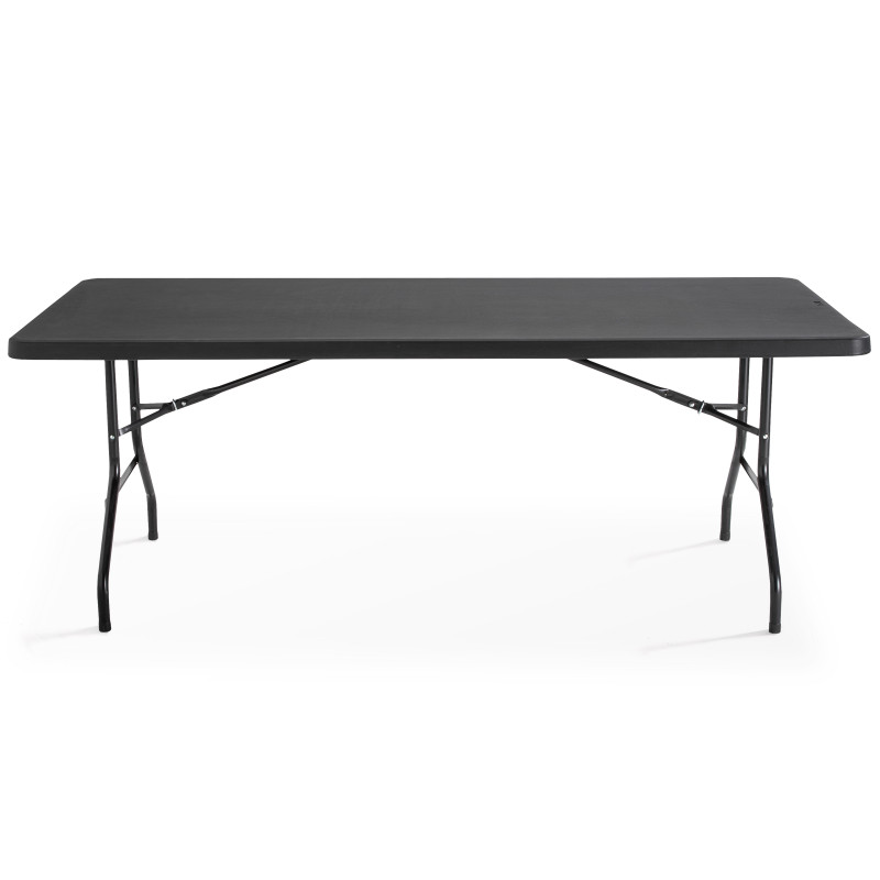 Table pliante noire monobloc 200 cm -  10 places