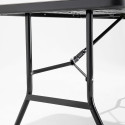 Table pliante noire monobloc 200 cm -  10 places