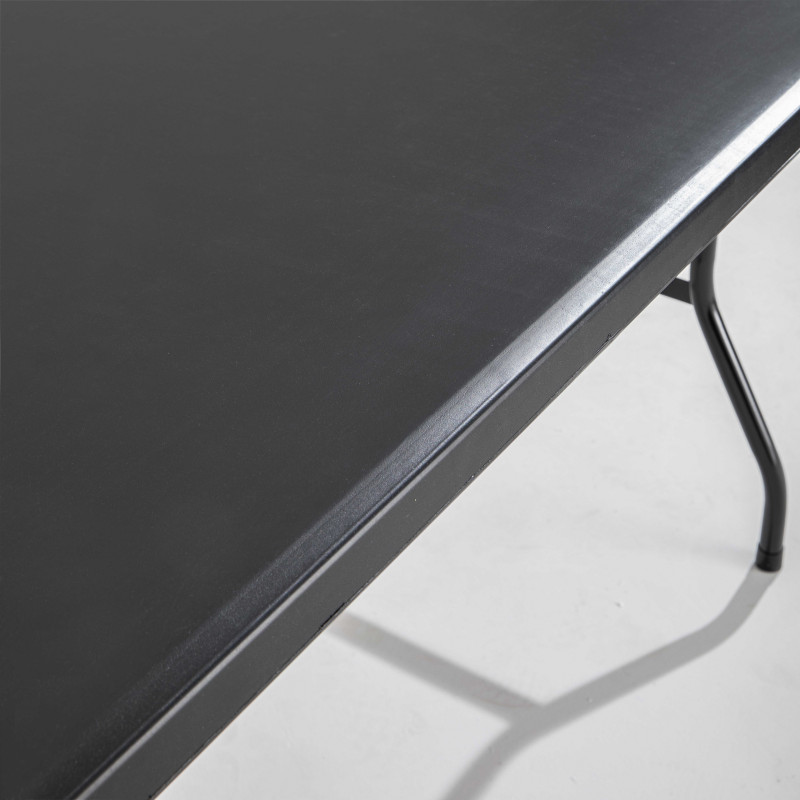 Table pliante monobloc noire 183 cm - 8 places