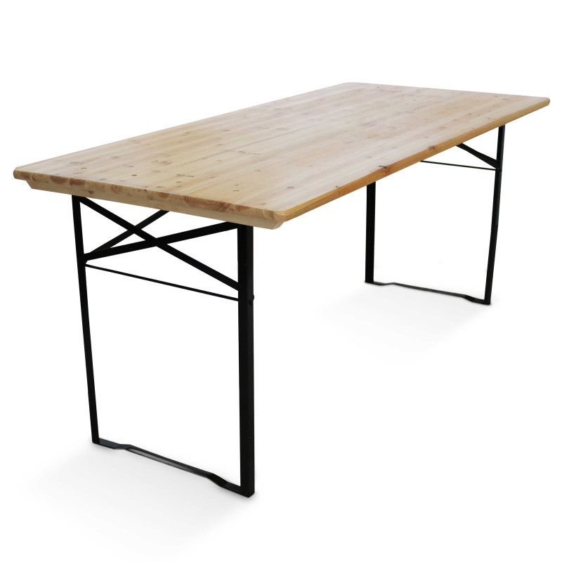 Table 8 places en bois avec pieds rabattables en acier | Mobeventpro