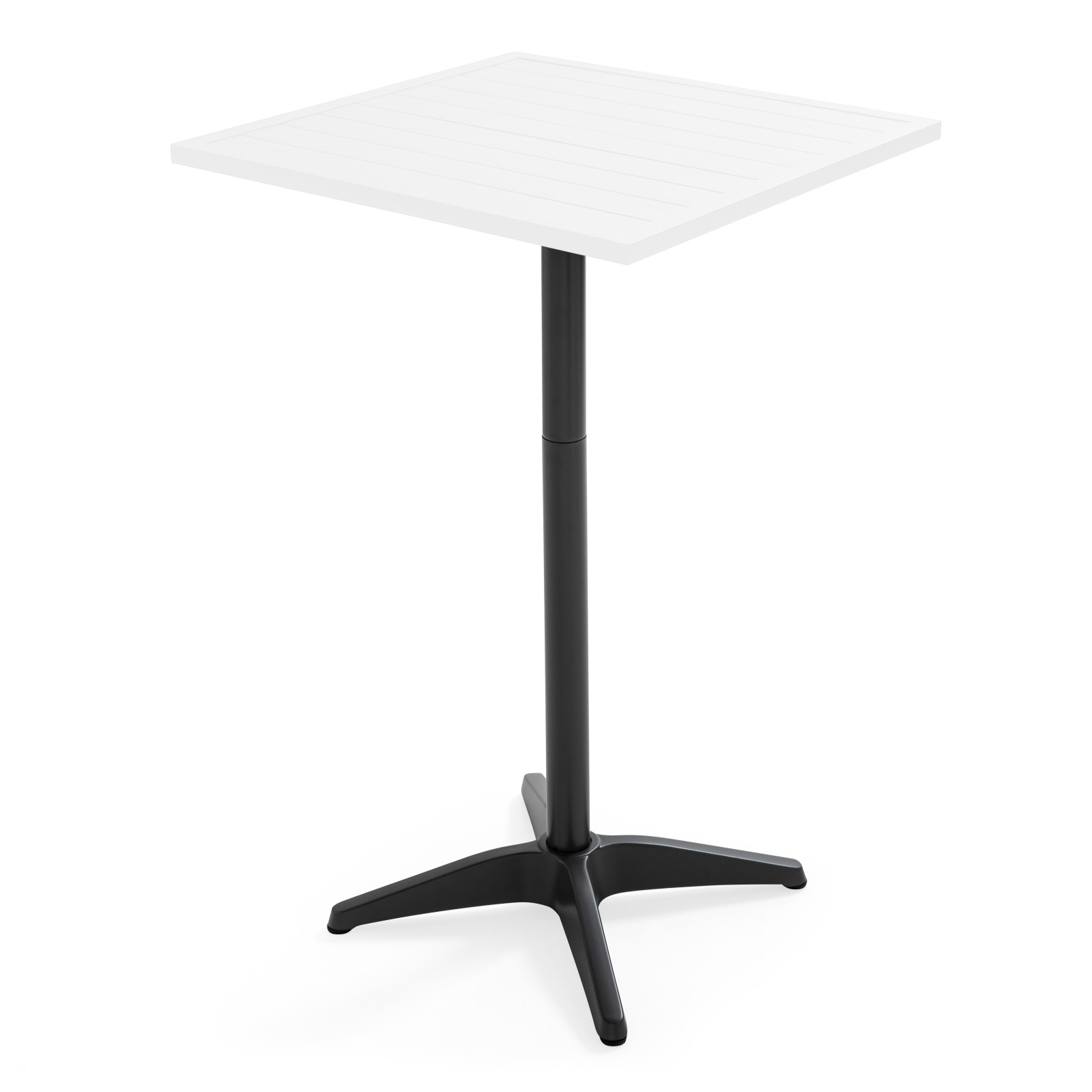 Pied de table mange debout en aluminium gris