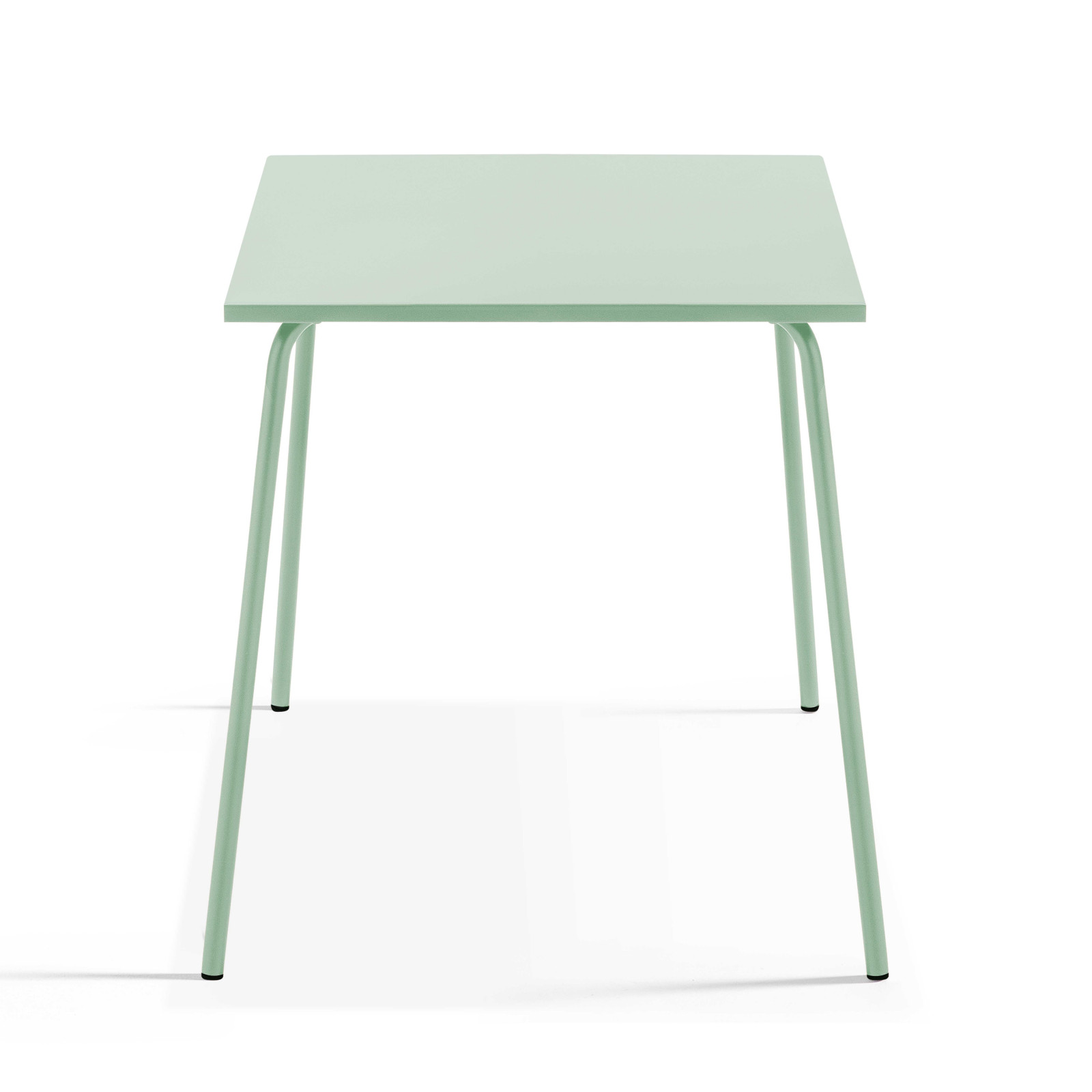 Ensemble table carrée (70x70 cm) et 2 chaises en métal