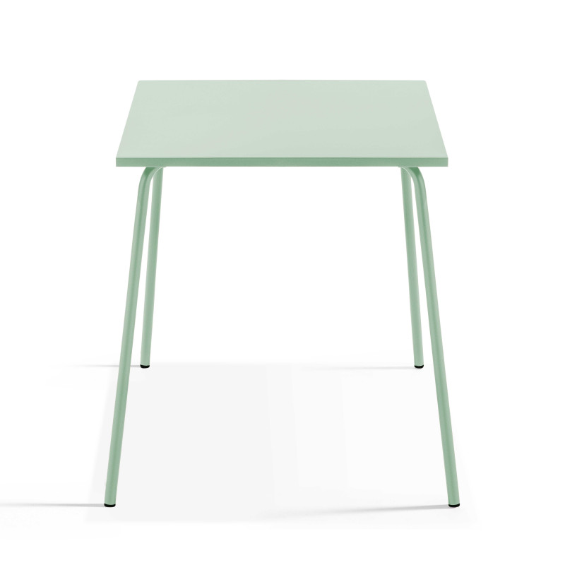 Ensemble table carrée (70x70 cm) et 2 chaises en métal (5/6)