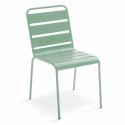 Ensemble table carrée (70x70 cm) et 2 chaises en métal