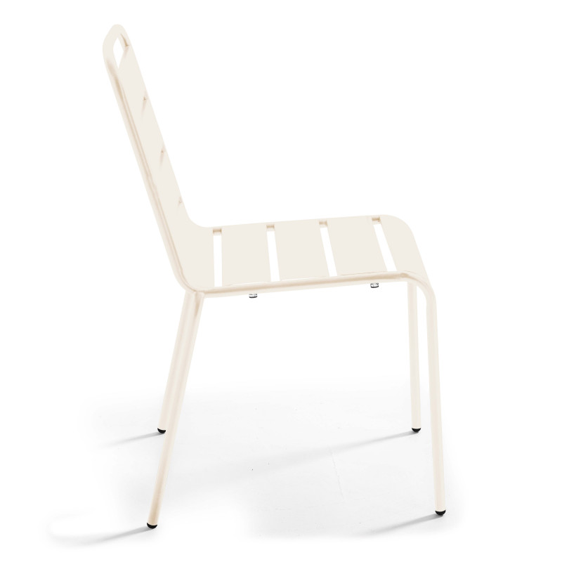 Ensemble table carrée (70x70 cm) et 2 chaises en métal (4/6)