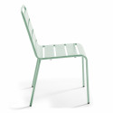 Ensemble table carrée (70x70 cm) et 2 chaises en métal