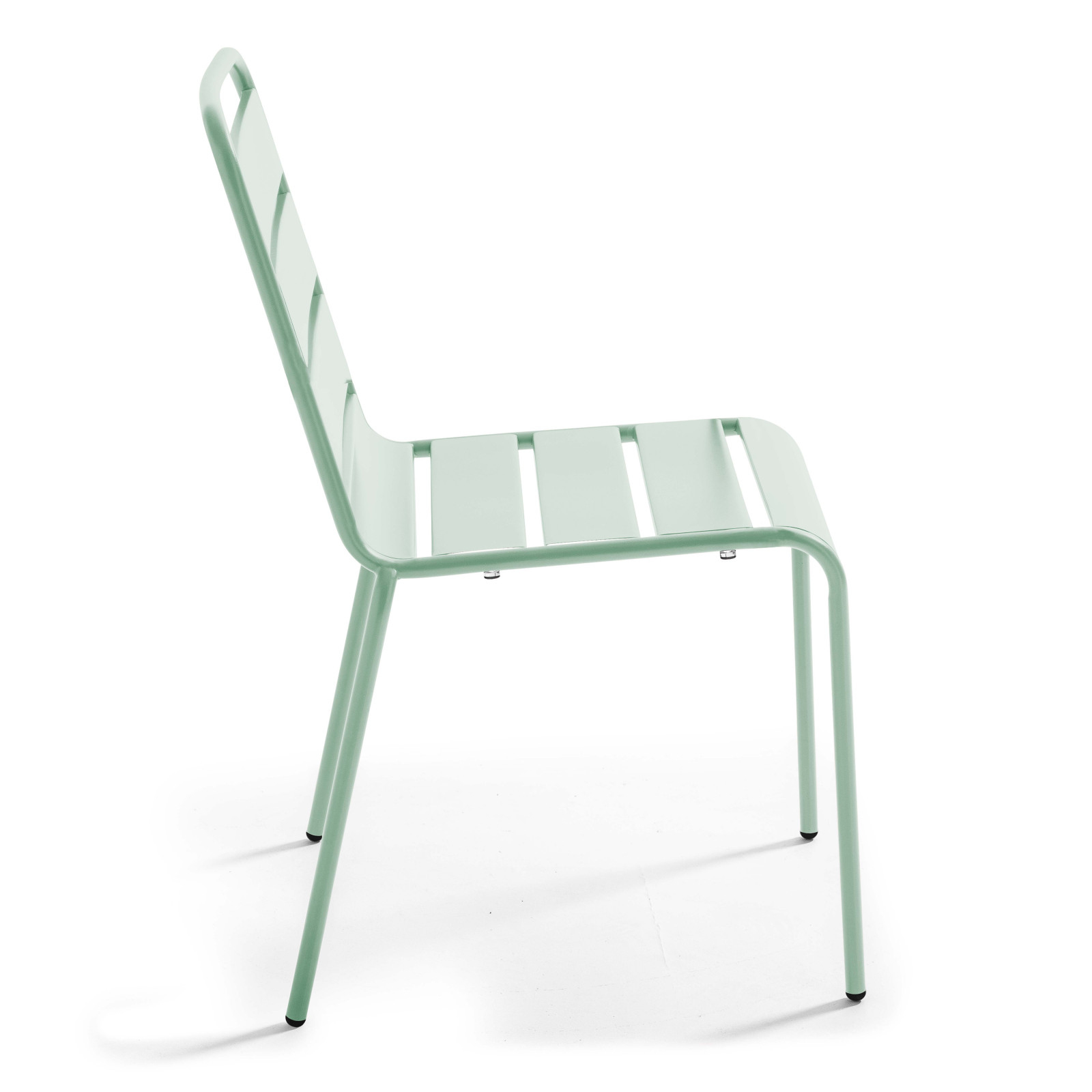 Ensemble table carrée (70x70 cm) et 2 chaises en métal