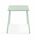Ensemble table de terrasse carrée 70x70cm + 4 chaises en métal