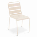 Ensemble table de terrasse carrée 70x70cm + 4 chaises en métal