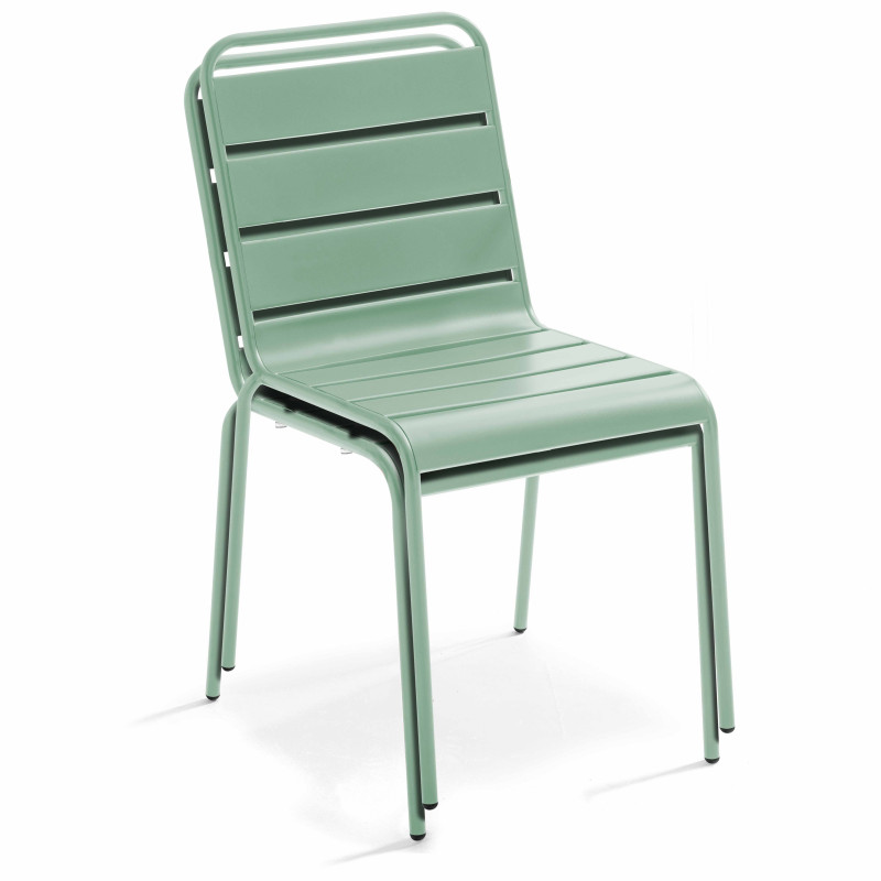 Ensemble table de terrasse carrée 70x70cm + 4 chaises en métal (4/6)