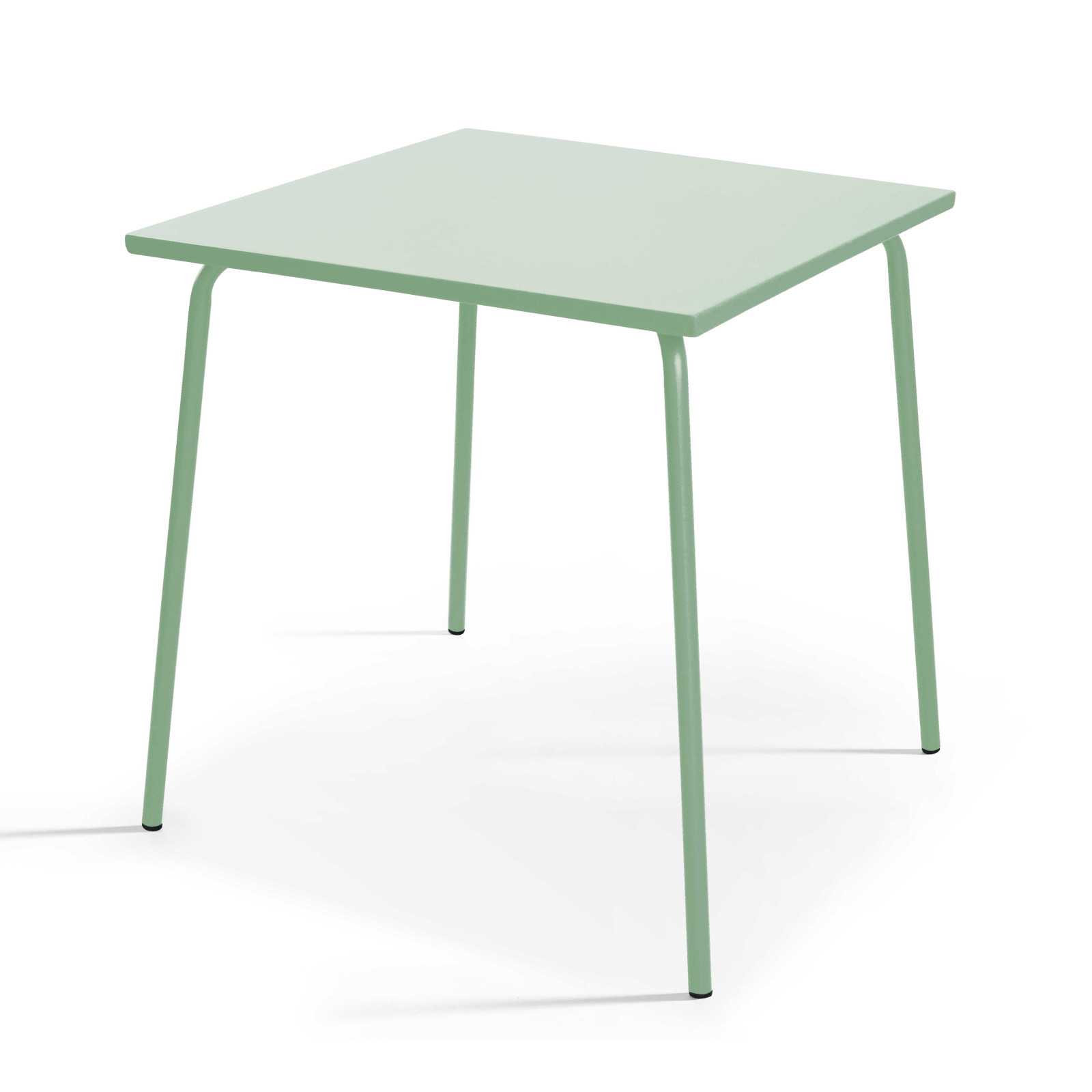 Ensemble table carrée (70x70 cm) + 4 chaises en métal