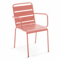Ensemble table carrée (70x70 cm) + 4 chaises en métal
