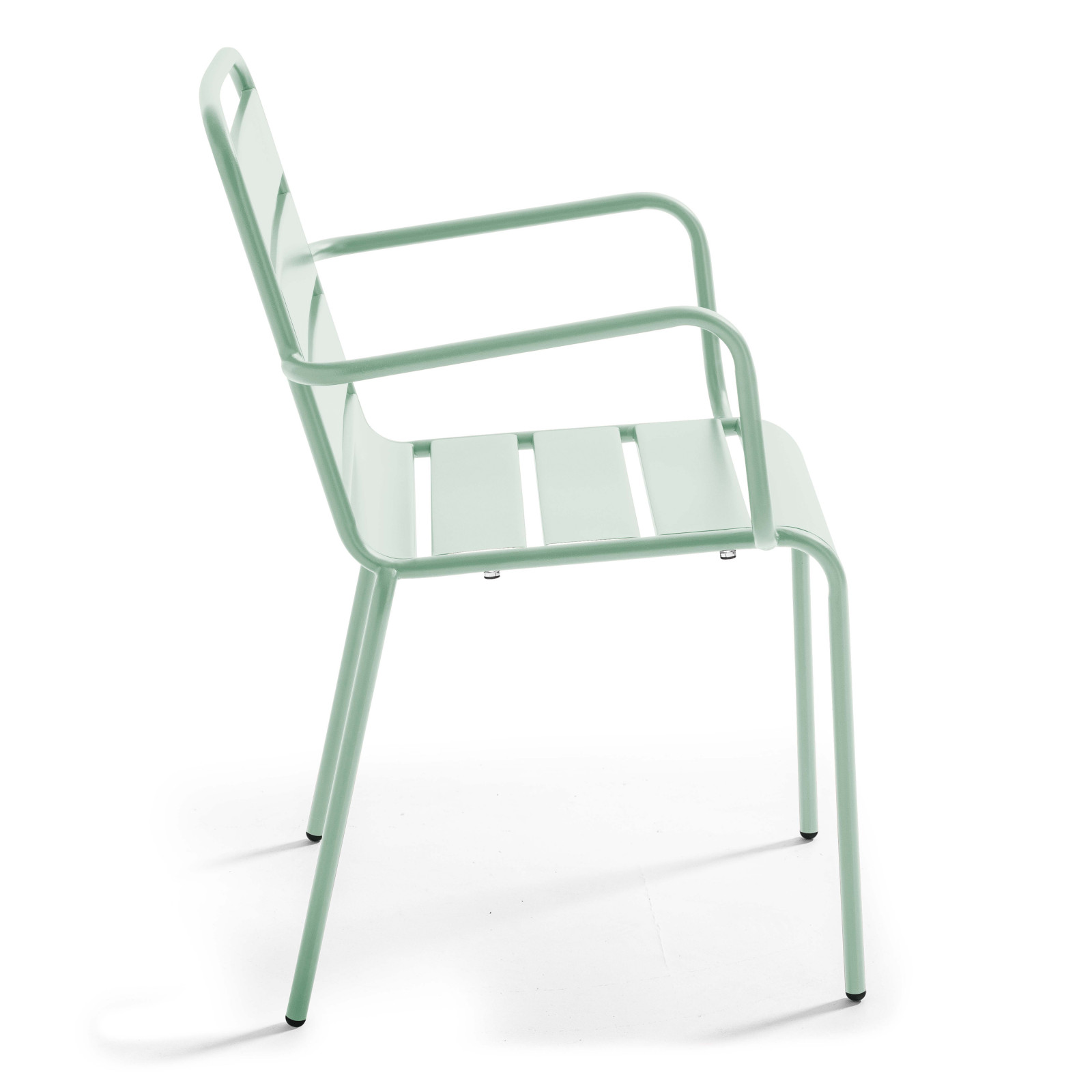 Ensemble table carrée (70x70 cm) + 4 chaises en métal