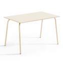 Ensemble table rectangulaire 120 cm et 4 fauteuils en métal