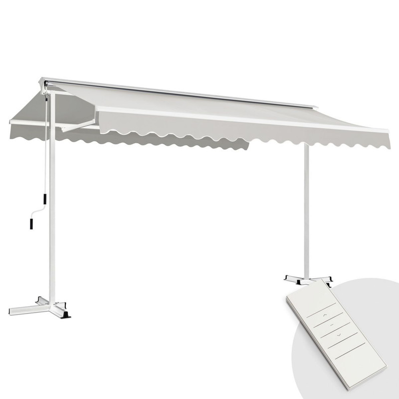 Store double pente motorisé avec coffre - 3x4m
