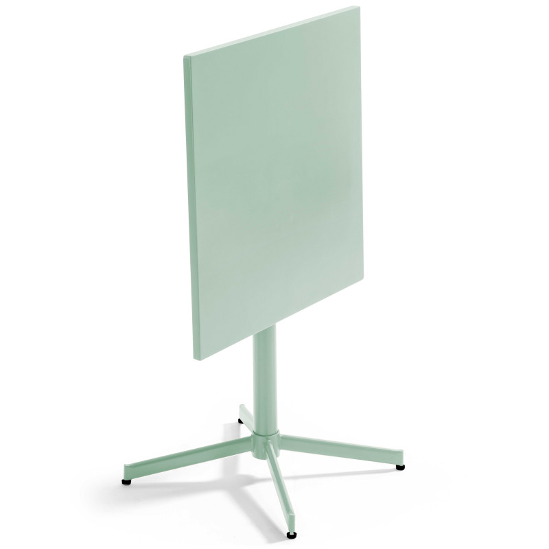 Ensemble table carrée avec plateau inclinable et 2 chaises en métal